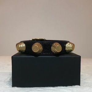Balenciaga Leather Giant Stud Bracelet